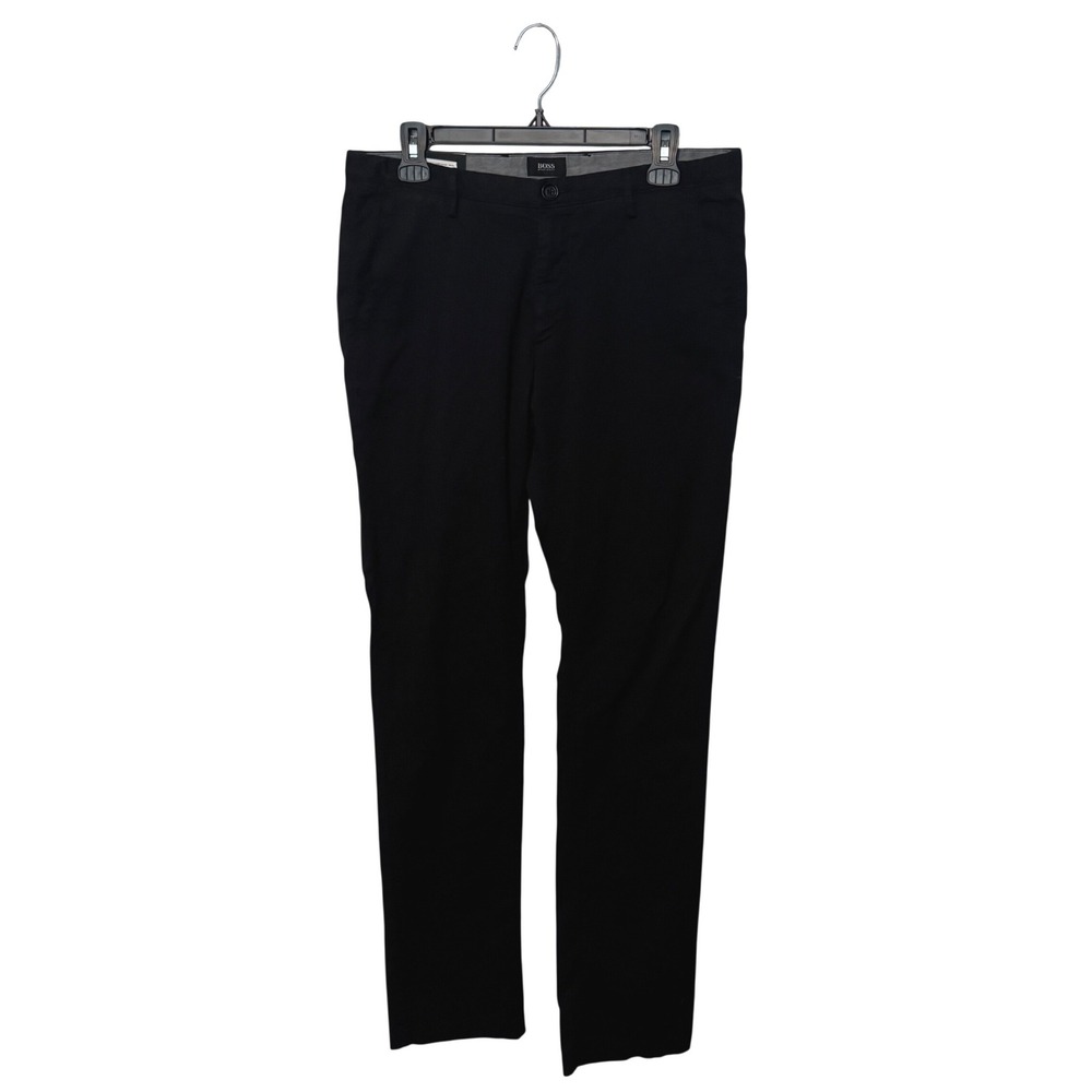 Hugo Boss Rice 3-D Chino Pants Mens 32x32 Black Slim Fit Stretch Cotton Trousers